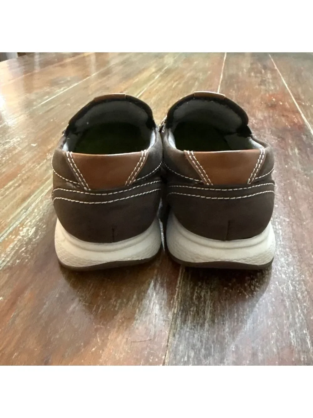 Florsheim Brown White Slip On Loafers Comfortech Little Boy Size 1